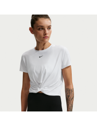 Kortærmet Nike One Classic Twist Dri-FIT-trøje til kvinder - hvid