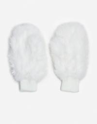 Nelly - Hvid - Faux Fur Mittens