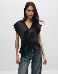 Only - Sort - Onldune S/L Wrap Knot Top Wvn