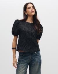 Vero Moda - Sort - Vmmerle Ss Puff Cardigan Jrs Ret