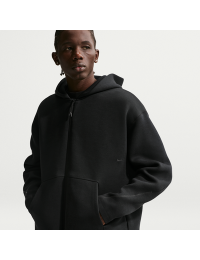Nike Tech-fleecehættetrøje med lynlås i fuld længde til mænd - sort