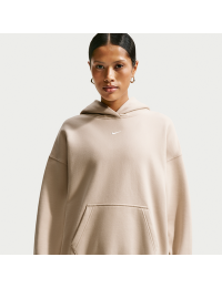 Oversized Nike Studio Fleece-hættetrøje i medium vægt til kvinder - brun