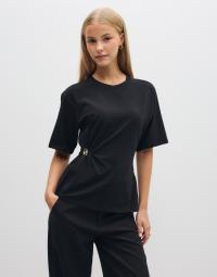 Pieces - Sort - Pcsigne Ss Detail T-Shirt Jrs D2D