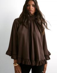Malina - Brun - Esti Chiffon Cape Blouse