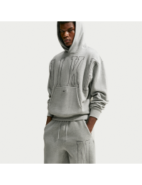Løstsiddende Nike Solo Fleece-hættetrøje til mænd - grå
