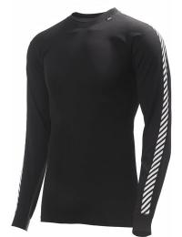 Helly Hansen Men's HH Lifa Stripe Long-Sleeve Crew Base Layer Black
