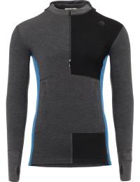 Aclima Men's WarmWool Hoodsweater with Zip Marengo/Jet Black/Corsair