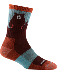 Darn Tough Women's Bear Town Micro Crew Light Cushion Burgundy