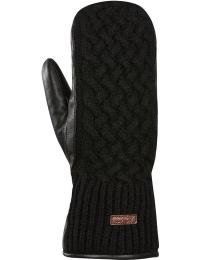 Kombi Women's Ariana Leather and Knit Mittens Black