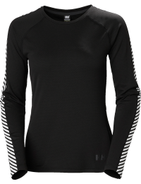 Helly Hansen Women's LIFA Active Stripe Crew Base Layer Black
