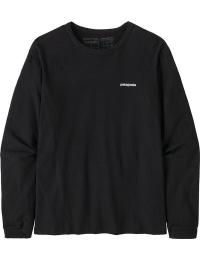 Patagonia Women's Long-Sleeved P-6 Logo Responsibili-Tee Black