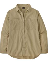 Patagonia Women's LW A/C Buttondown Windowpane Dobby: Weathered Stone