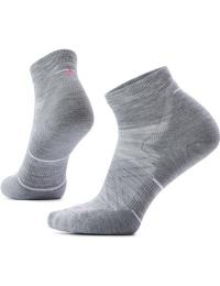 Smartwool Women's Run Targeted Cushion Ankle Socks Light Grey/White