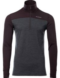 Aclima Men's LightWool 180 Polo with Zip Chocolate Plum/Marengo