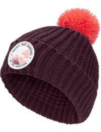 Jack Wolfskin Kids' Pompom Badge Beanie Amaranth
