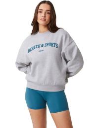 Björn Borg Women's Studio Oversized Crew Light Grey Melange