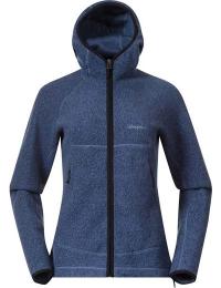 Bergans Women's Vaagaa Merino Terry Midlayer Hoodie Granite Blue