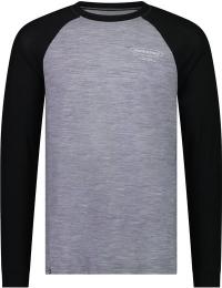 Mons Royale Men's Icon Merino Raglan Long Sleeve Grey Heather/Black