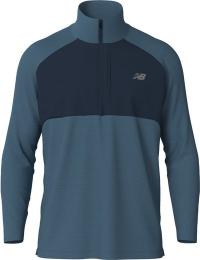 New Balance Men's Athletics Heat Grid 1/2 Zip Heather Blue