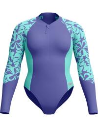 Speedo Women's Long Sleeve Swim Suit Blue