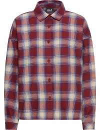 Jack Wolfskin Women's Baja Flannel Shirt Check Merlot