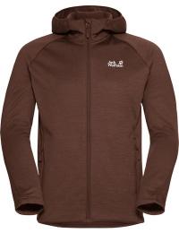 Jack Wolfskin Men's Peak District Hooded Full Zip Hot Choc