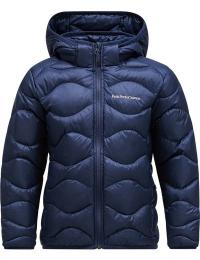 Peak Performance Juniors' Helium Down Hood Jacket Blue Shadow