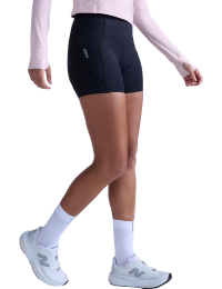2XU Women's Aero Mesh Hi-Rise Compression 4 Inch Shorts Black/silver Reflective