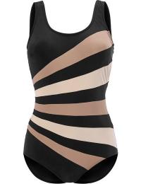Swegmark Action Swimsuit Black/nougat/beige