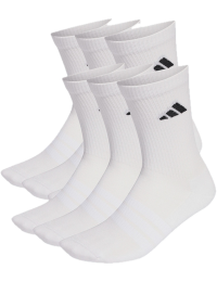 Adidas Cushioned Crew Socks 6 Pair Pack White/white/black