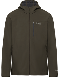 Jack Wolfskin Men's Wild Winds Hooded Jacket Obsidian Moss