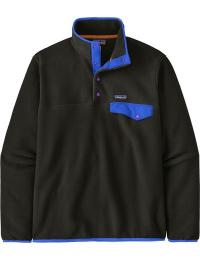 Patagonia Men's Lightweight Synchilla Snap-T Fleece Pullover Black W/P6 Blue