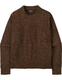 Patagonia Women's Recycled Wool-Blend Crewneck Sweater Dappled: Den Brown