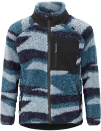 Urberg Junior's Printed Pile Fleece Jacket Blue Aop