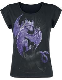 Spiral T-shirt - Pocket Dragon - S till XXL - Damer - sort