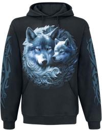 Spiral Hættetrøje - Wolf Guardian - Hoodie - S till XXL - Herrer - sort