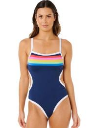 Rip Curl Women's Surf Stripe Cheeky One Piece Dark Navy