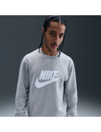 Nike Club-fleececrewtrøje med grafik til mænd - grå
