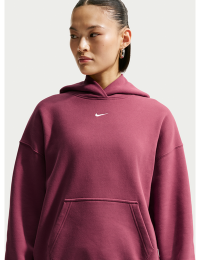 Oversized Nike Studio Fleece-hættetrøje i medium vægt til kvinder - rød