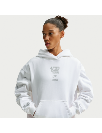 Oversized Nike Studio Fleece-hættetrøje "After Dark Tour" i medium vægt til kvinder - hvid