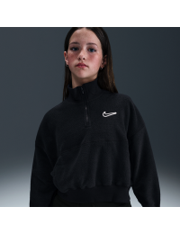 Nike -langærmet overdel i fleece til større børn (piger) - sort