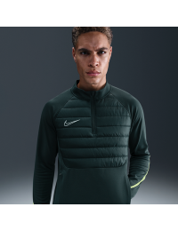 Nike Academy Winter Warrior Therma-FIT-fodboldtrøje med 1/2 lynlås til mænd - grøn