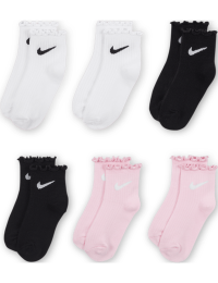 Nike-ankelstrømper med salatkant til børn (6 par) - hvid