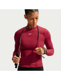 Langærmet Nike One Fitted Dri-FIT-trøje til kvinder - rød