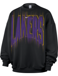 Los Angeles Lakers Standard Issue Nike-basketballcrewtrøje i fleece til mænd - sort