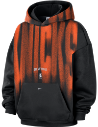 New York Knicks Nike Standard Issue-basketballhættetrøje i fleece til mænd - sort
