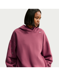 Oversized Nike Studio Fleece-hættetrøje i medium vægt til kvinder - rød