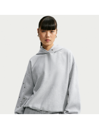 Oversized Nike Studio Fleece-hættetrøje i medium vægt til kvinder - grå
