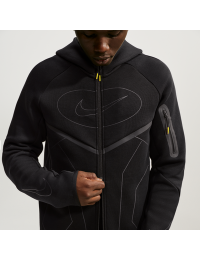 Nike Tech Windrunner-fleecehættetrøje med lynlås i fuld længde til mænd - sort