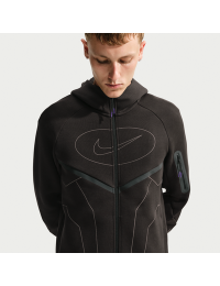 Nike Tech Windrunner-fleecehættetrøje med lynlås i fuld længde til mænd - brun